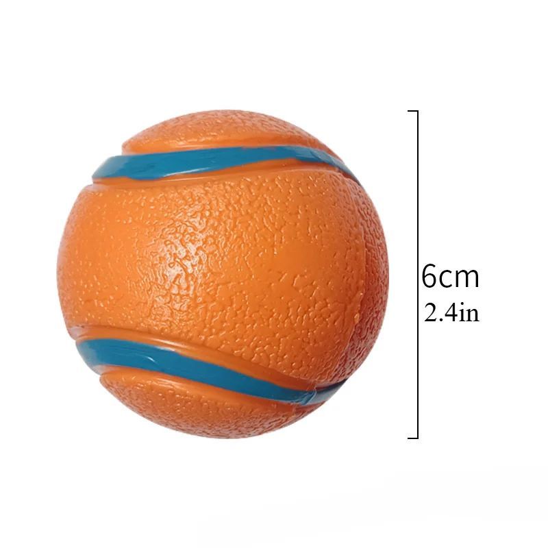KFX-5279293 Durable Rubber Inflatable Ball for Dogs and Cats - Chew Toy in Orange, 5cm & 6cm Sizes