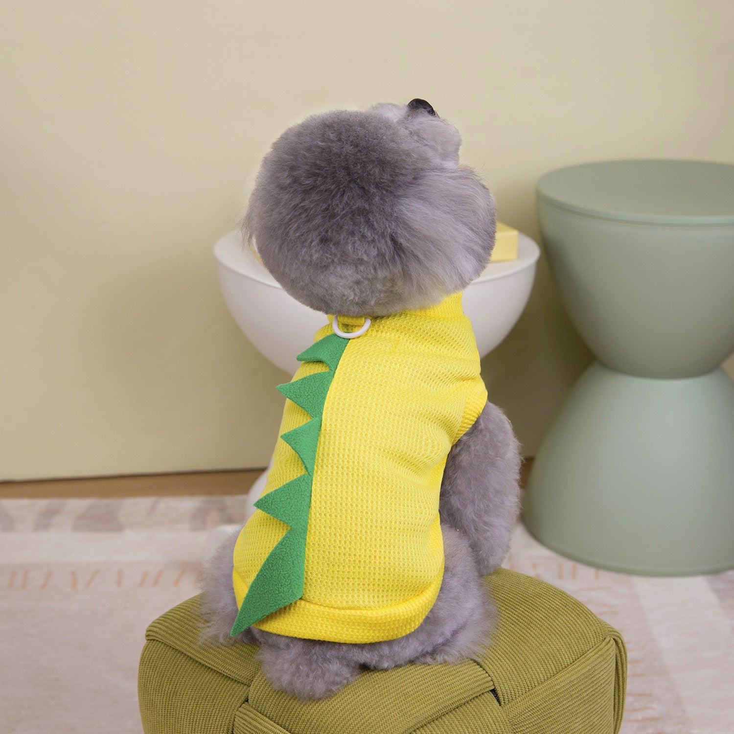 KFX-5281213 Cartoon-Style Polyester Dog Clothing in Purple, Yellow, Green - Sizes S to XXL