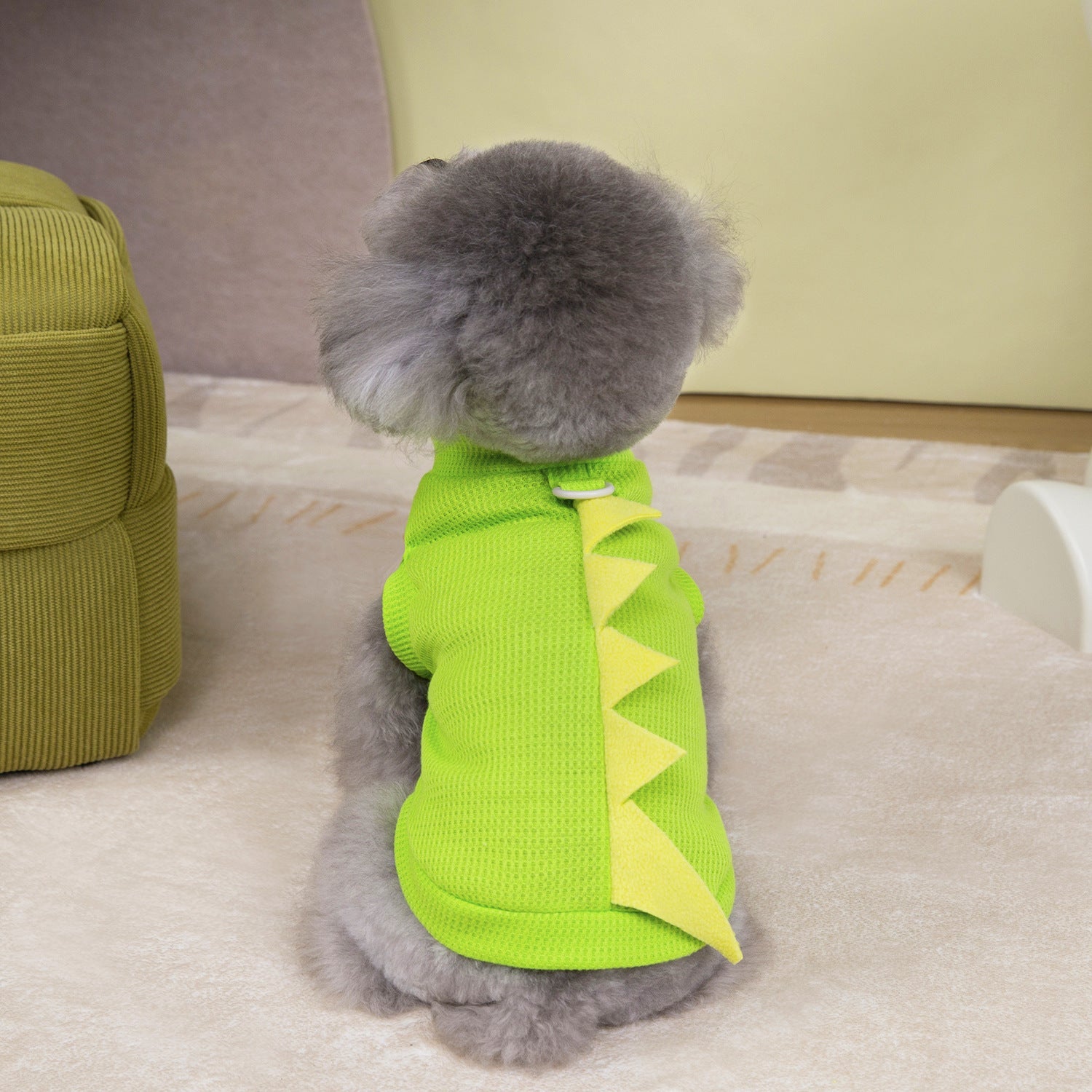 KFX-5281213 Cartoon-Style Polyester Dog Clothing in Purple, Yellow, Green - Sizes S to XXL