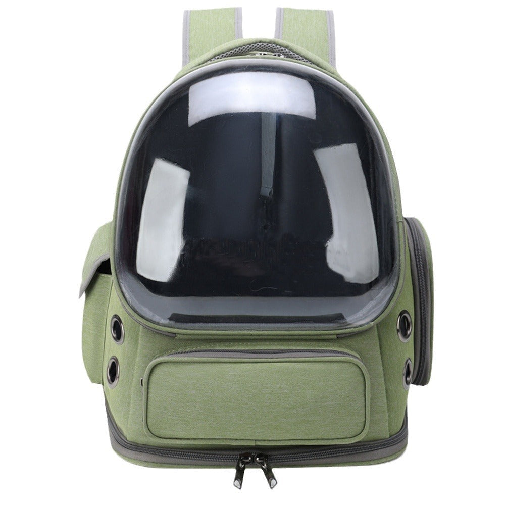 KFX-5282877 Portable Transparent Space Capsule Pet Backpack for Cats and Small Dogs, Compatible with Pets Up to 6.5kg
