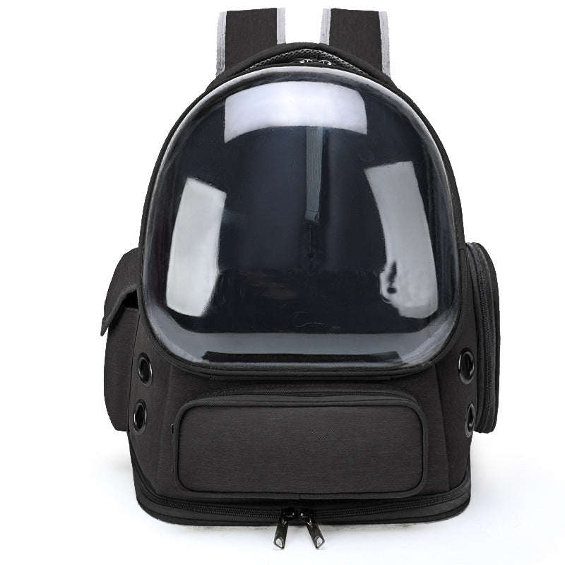 KFX-5282877 Portable Transparent Space Capsule Pet Backpack for Cats and Small Dogs, Compatible with Pets Up to 6.5kg