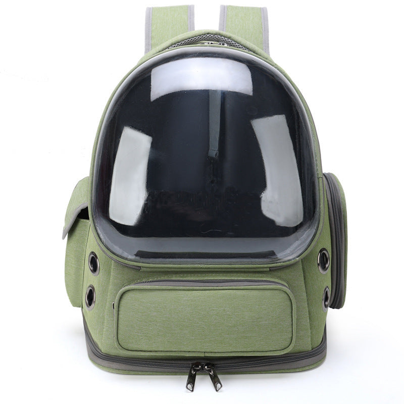 KFX-5282877 Portable Transparent Space Capsule Pet Backpack for Cats and Small Dogs, Compatible with Pets Up to 6.5kg