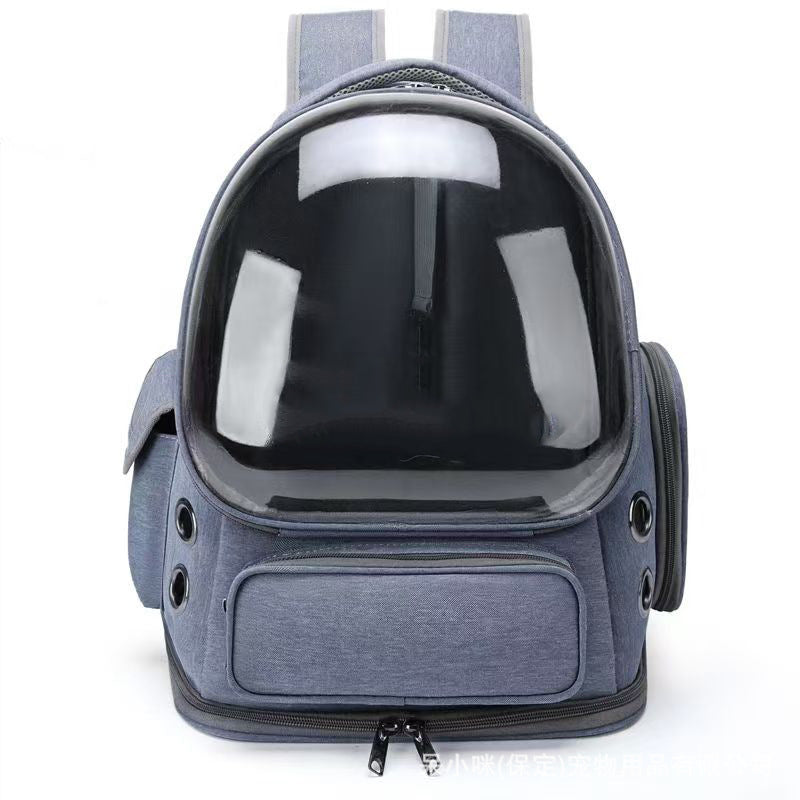 KFX-5282877 Portable Transparent Space Capsule Pet Backpack for Cats and Small Dogs, Compatible with Pets Up to 6.5kg