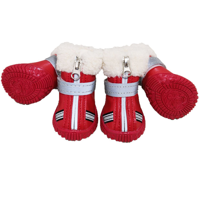 KFX-5283261 Thickened Waterproof Dog Shoes with Non-Slip Design for Winter Use
