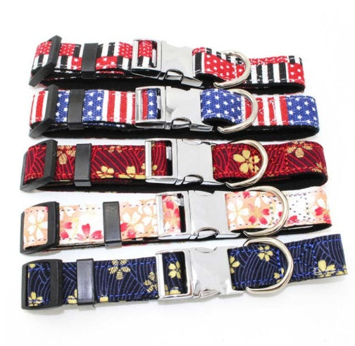 KFX-5284413 Adjustable Fabric Dog Collar with Metal Quick-Release Buckle - Small to Medium Sizes Available