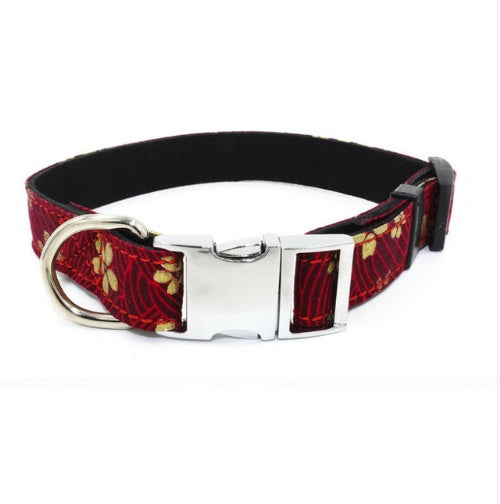KFX-5284413 Adjustable Fabric Dog Collar with Metal Quick-Release Buckle - Small to Medium Sizes Available
