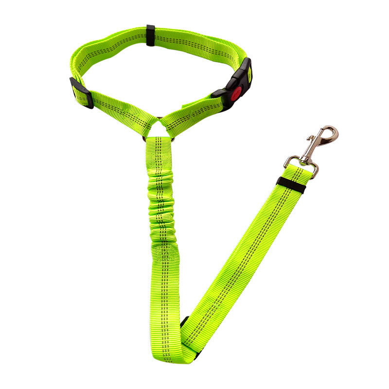 KFX-5286205 Adjustable Elastic Dog Seat Belt with Reflective Strips and Nickel-Plated Hook