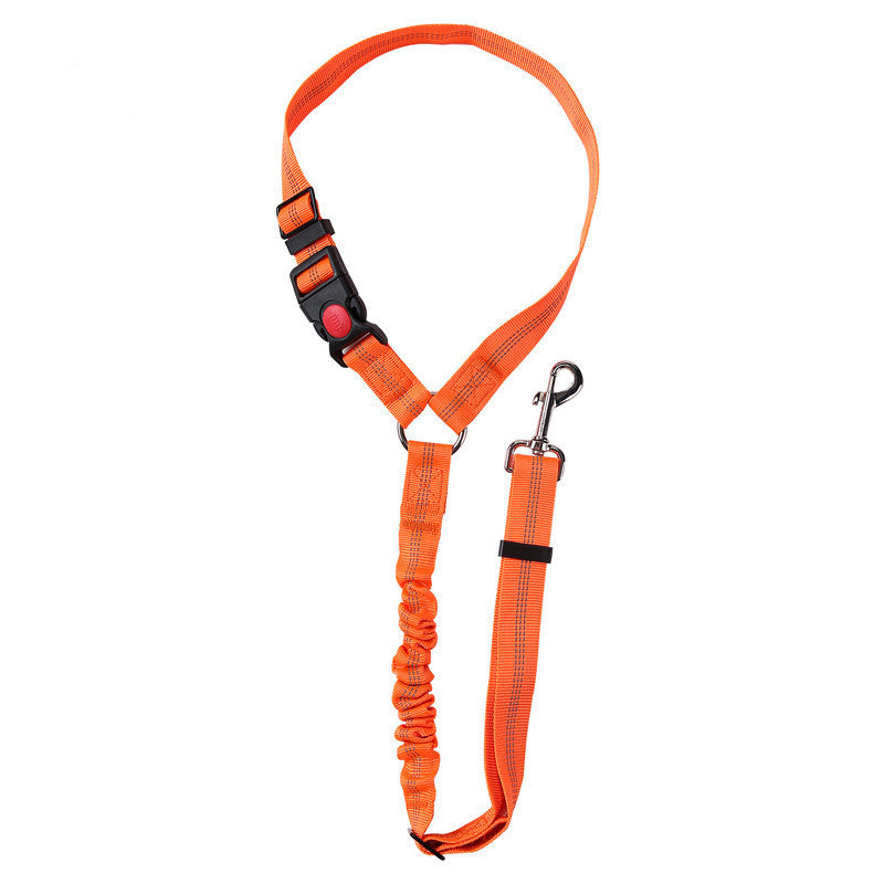 KFX-5286205 Adjustable Elastic Dog Seat Belt with Reflective Strips and Nickel-Plated Hook
