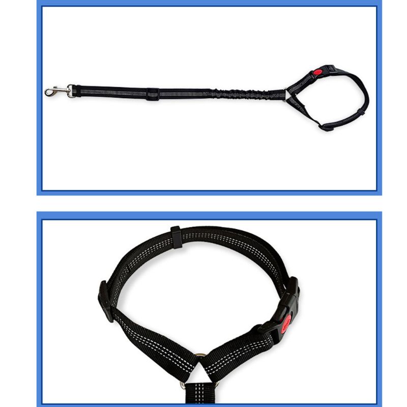 KFX-5286205 Adjustable Elastic Dog Seat Belt with Reflective Strips and Nickel-Plated Hook