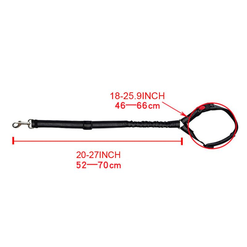 KFX-5286205 Adjustable Elastic Dog Seat Belt with Reflective Strips and Nickel-Plated Hook