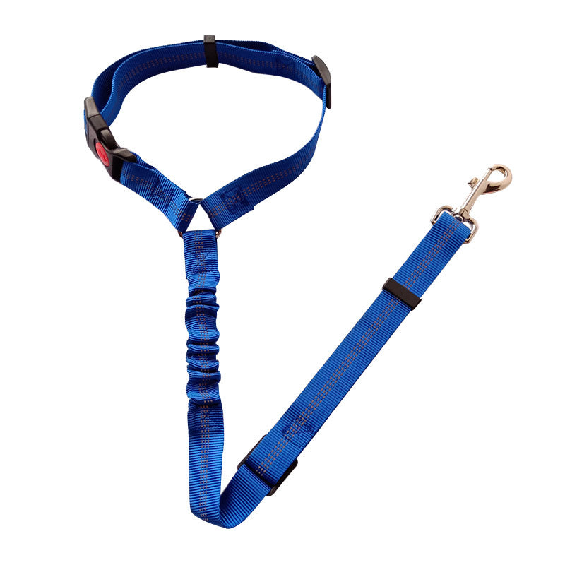 KFX-5286205 Adjustable Elastic Dog Seat Belt with Reflective Strips and Nickel-Plated Hook