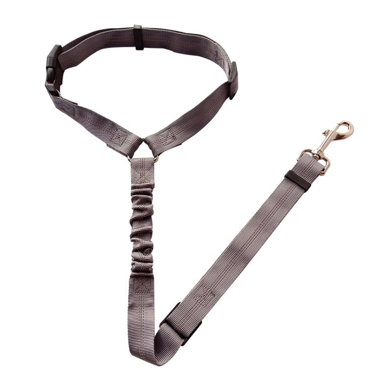 KFX-5286205 Adjustable Elastic Dog Seat Belt with Reflective Strips and Nickel-Plated Hook