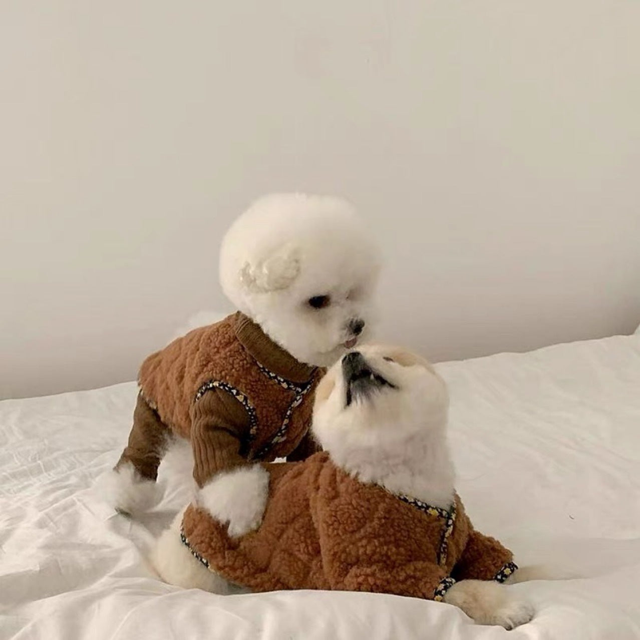 KFX-5286973 Autumn Brown Pet Clothing for Small Dogs - Four-Legged Shirt for Teddy, Bichon, Schnauzer, and York