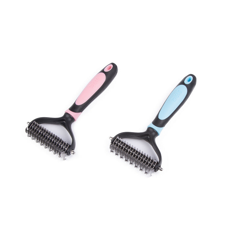 KFX-5287997 Long-Haired Pet Comb for Curly-Coated Dogs - Easy One-Key Cleaning Tool
