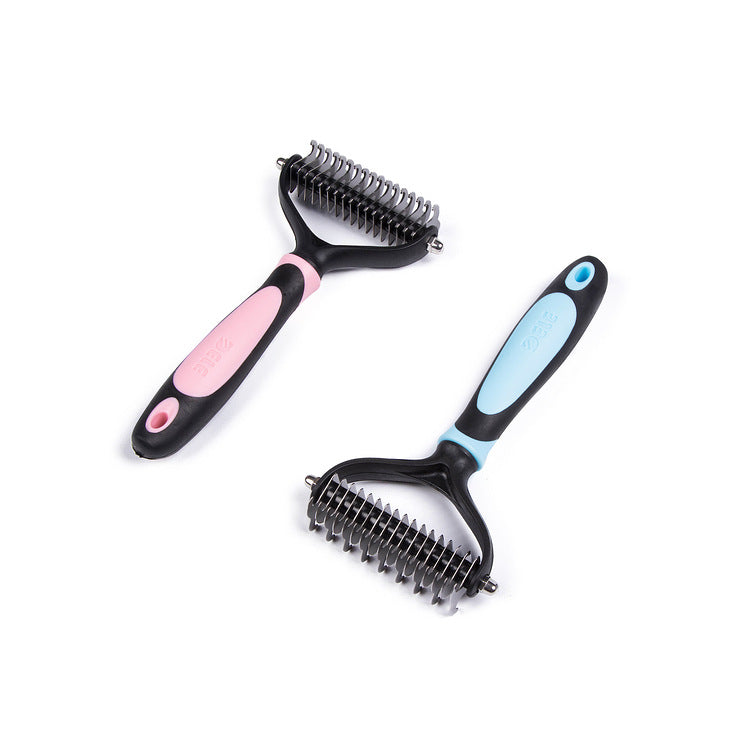 KFX-5287997 Long-Haired Pet Comb for Curly-Coated Dogs - Easy One-Key Cleaning Tool