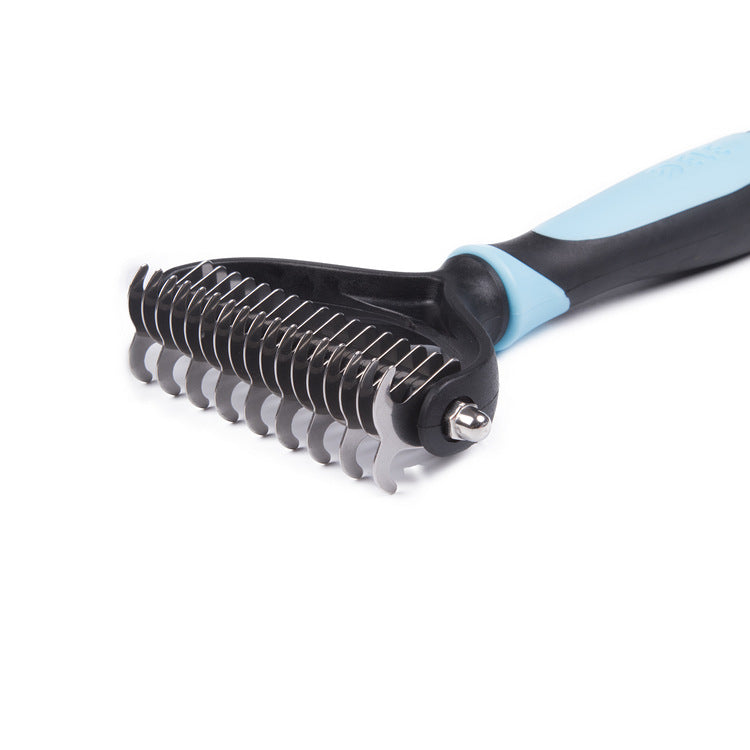 KFX-5287997 Long-Haired Pet Comb for Curly-Coated Dogs - Easy One-Key Cleaning Tool
