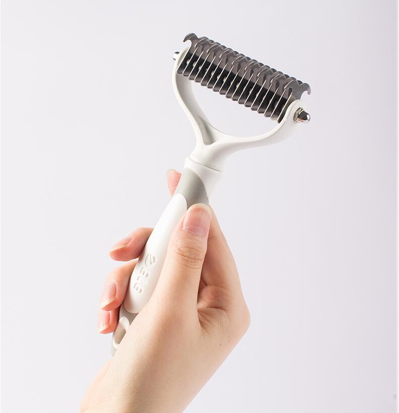 KFX-5287997 Long-Haired Pet Comb for Curly-Coated Dogs - Easy One-Key Cleaning Tool