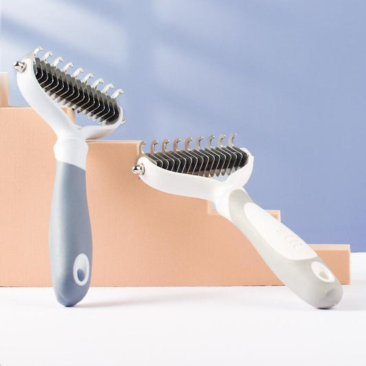 KFX-5287997 Long-Haired Pet Comb for Curly-Coated Dogs - Easy One-Key Cleaning Tool
