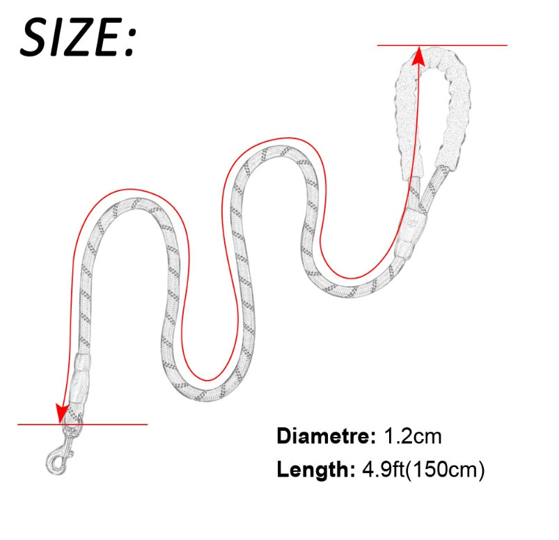 KFX-5291965 Reflective Nylon Dog Leash with Foam Handle for Comfortable Walking and Training