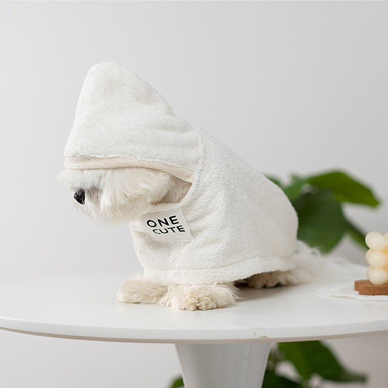 KFX-5292733 Hooded Cotton Bath Towel for Pets - Soft and Casual Dog & Cat Wrap