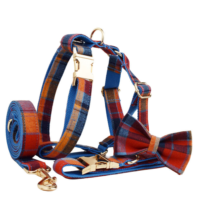KFX-5293629 Elegant Bow Tie Dog Collar and Vest Set - Four-Piece Collection