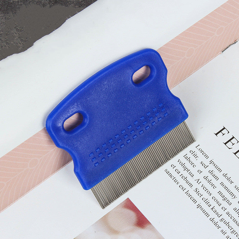 KFX-5293757 Compact Stainless Steel Pet Comb for Lice Removal, Dirt Cleaning, and Massaging