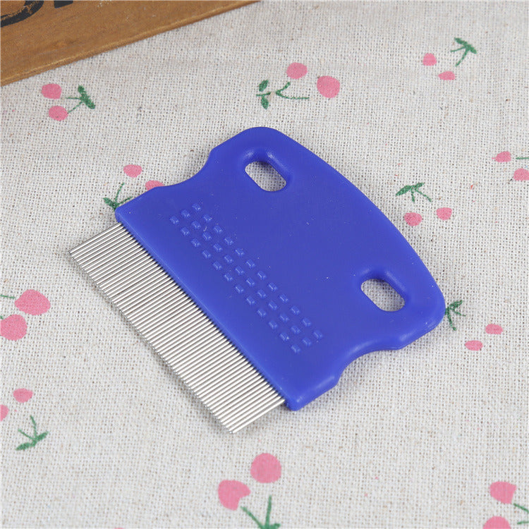 KFX-5293757 Compact Stainless Steel Pet Comb for Lice Removal, Dirt Cleaning, and Massaging