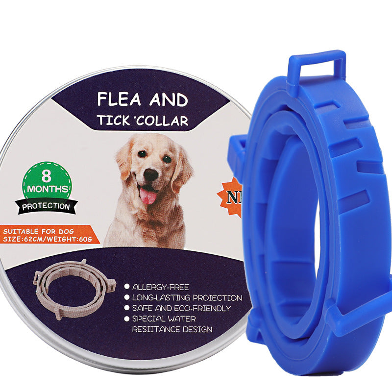 KFX-5294141 Dog Mosquito Repellent Collar - Insect-Proof Silicone Pet Collar for All Seasons, Blue