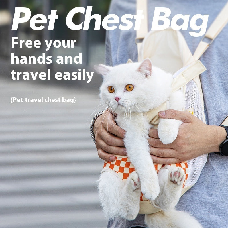 KFX-5294397 Portable Cat Backpack for Outdoor Walking - Soft Non-Woven Polyester Canvas, VC Orange, Purple Fog Grape, Sizes M, L, XL