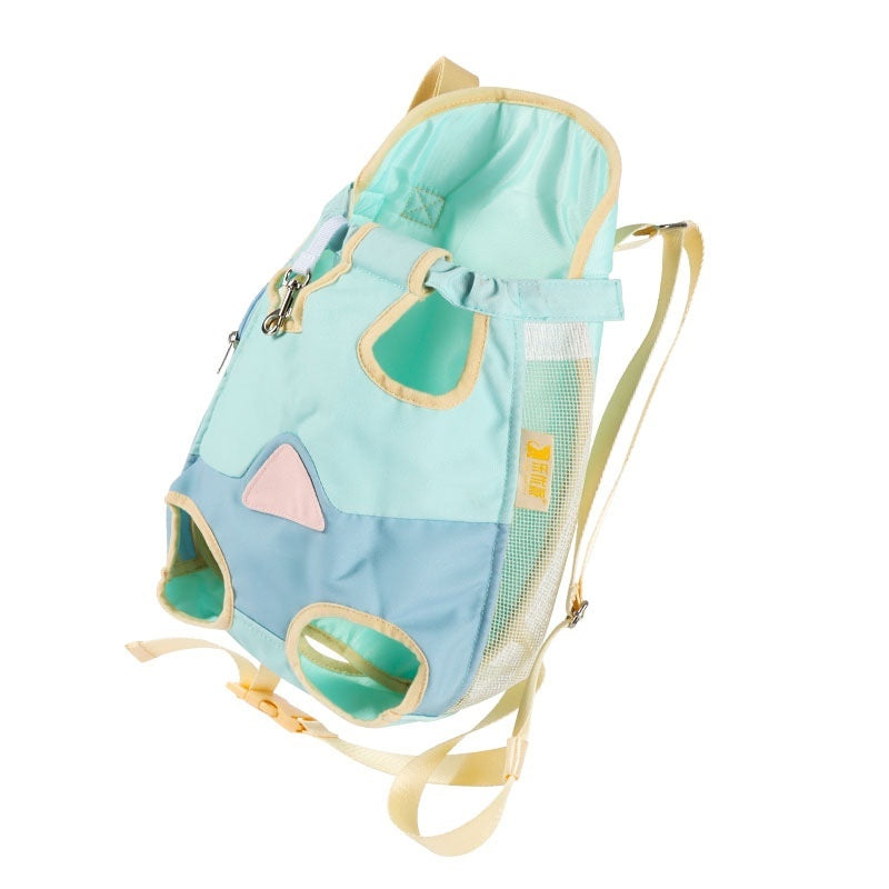 KFX-5294397 Portable Cat Backpack for Outdoor Walking - Soft Non-Woven Polyester Canvas, VC Orange, Purple Fog Grape, Sizes M, L, XL