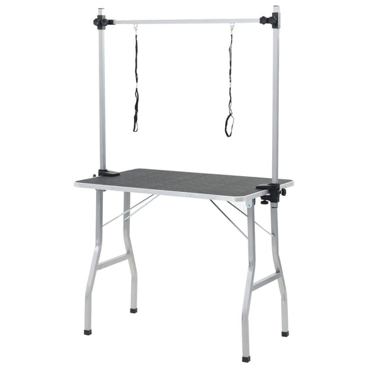 KFX-5295933 Foldable Grooming Table with Non-Slip Surface and Adjustable Height for Dogs and Cats