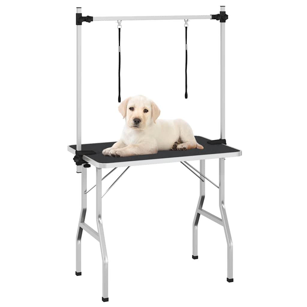 KFX-5295933 Foldable Grooming Table with Non-Slip Surface and Adjustable Height for Dogs and Cats
