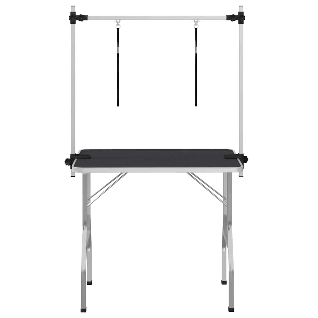 KFX-5295933 Foldable Grooming Table with Non-Slip Surface and Adjustable Height for Dogs and Cats