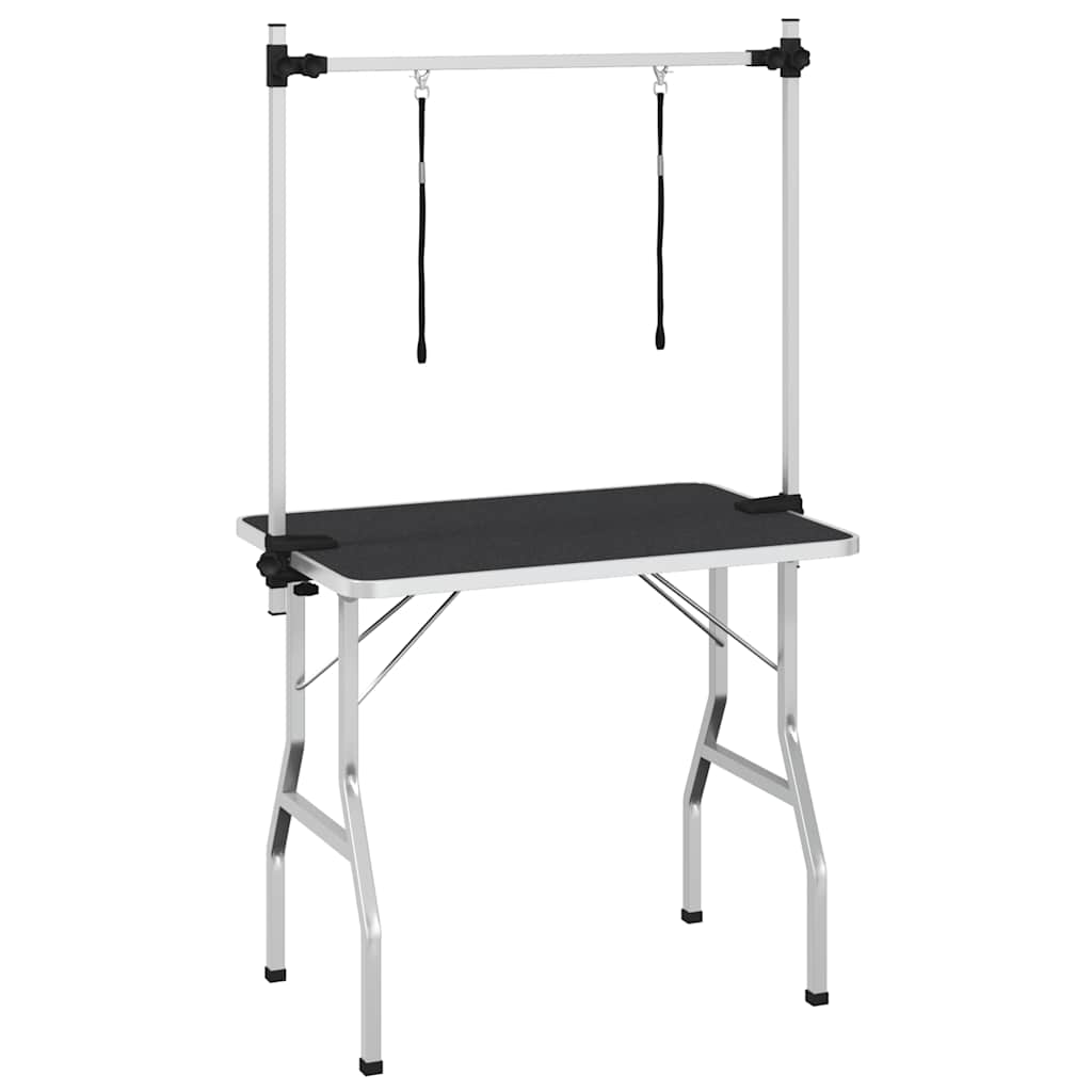 KFX-5295933 Foldable Grooming Table with Non-Slip Surface and Adjustable Height for Dogs and Cats