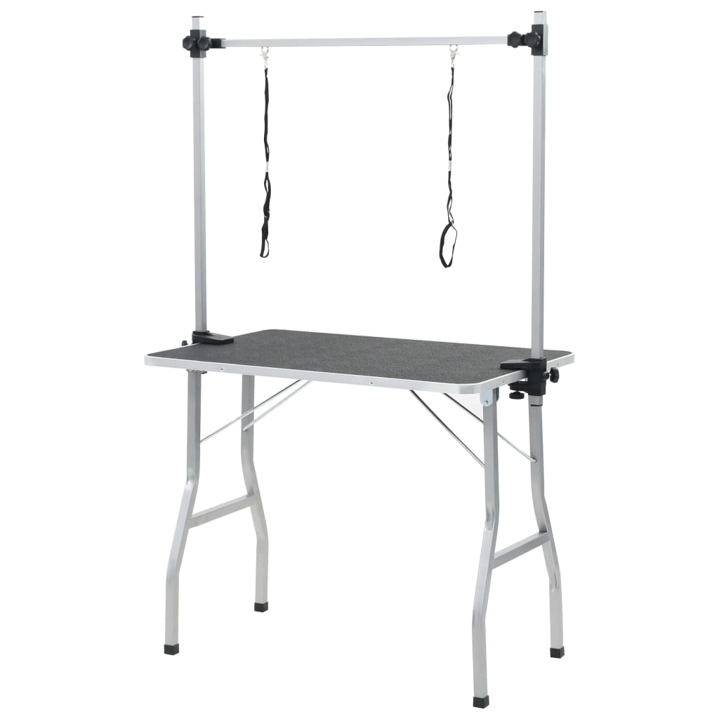 KFX-5295933 Foldable Grooming Table with Non-Slip Surface and Adjustable Height for Dogs and Cats