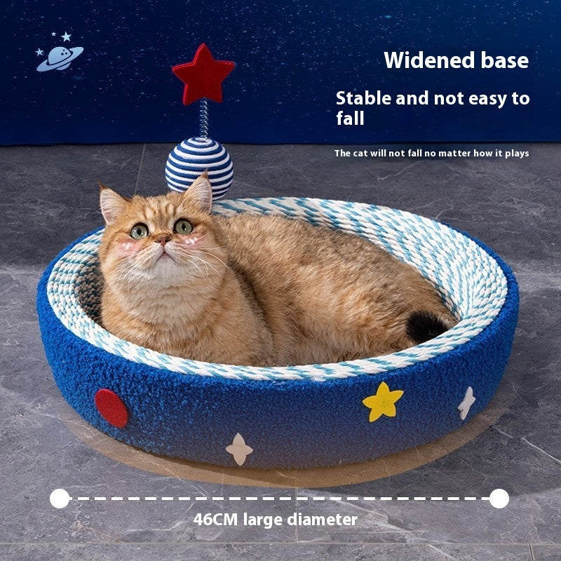 KFX-5296189 Starry Sky Cat Scratch Board - Woven Round Design for Cats Up to 4kg