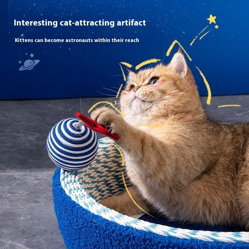 KFX-5296189 Starry Sky Cat Scratch Board - Woven Round Design for Cats Up to 4kg