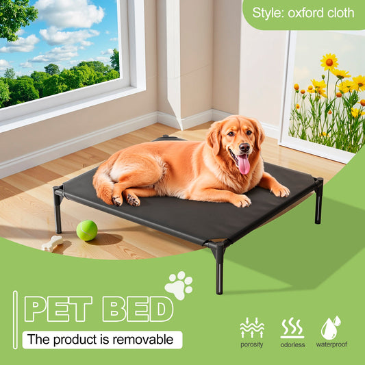 KFX-5296573 Detachable Bi-Material Pet Bed with Oxford Cloth and Breathable Mesh for Comfort and Durability
