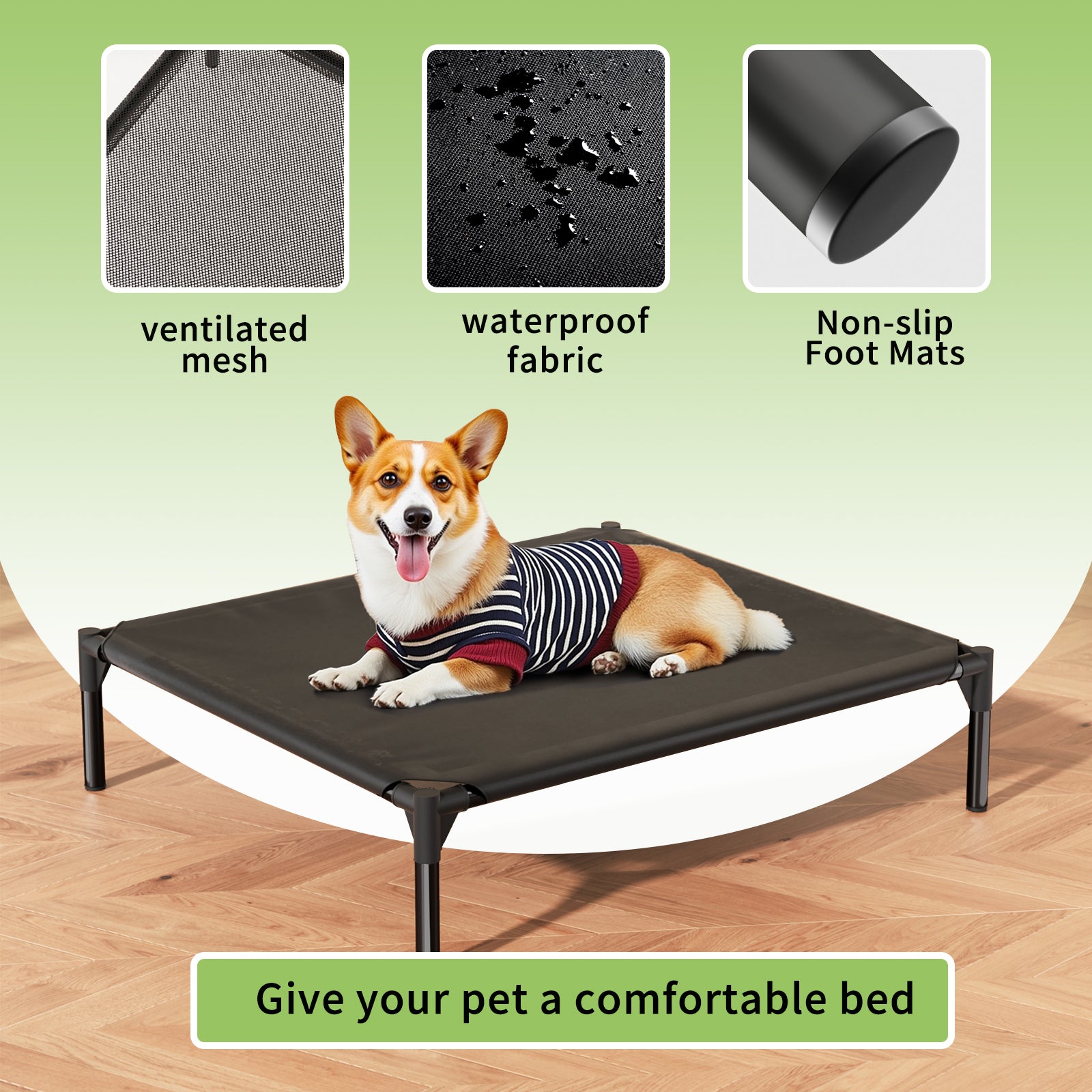 KFX-5296573 Detachable Bi-Material Pet Bed with Oxford Cloth and Breathable Mesh for Comfort and Durability