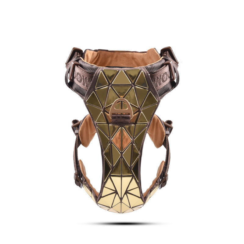 KFX-5297213 Sequined Leather Dog Vest with Traction Rope - Multiple Color Options Available