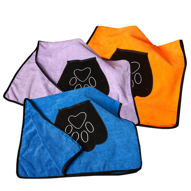 KFX-5297597 Cotton Pet Absorbent Towel - Comfortable Blue Purple Drying Solution for Pets