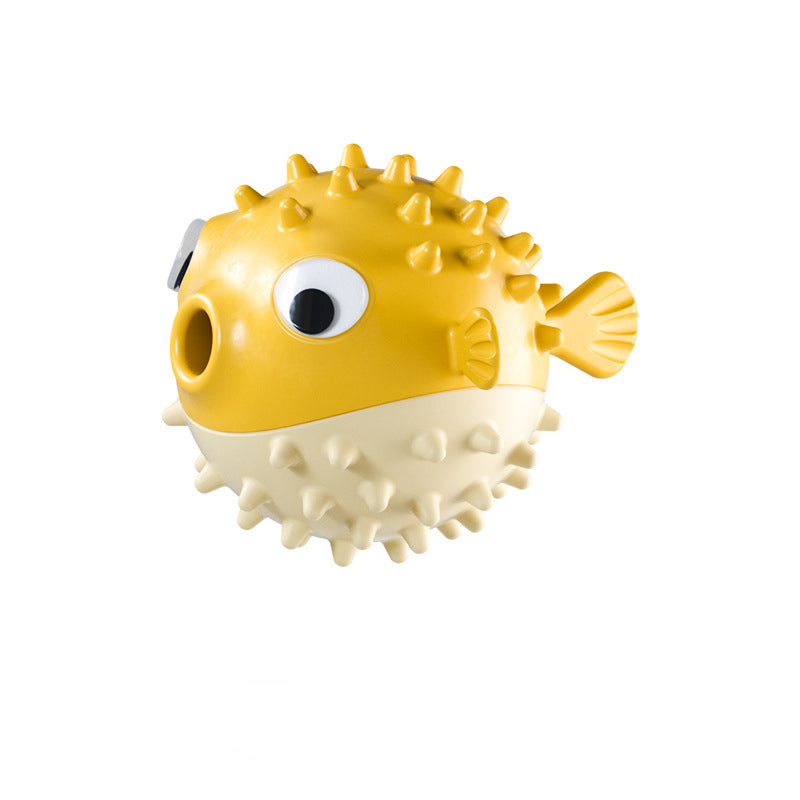 KFX-5299389 Interactive Treat Dispensing Dog Toy - Squeaky Fish-Shaped Chew Toy for Medium and Large Dogs