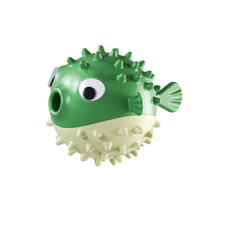 KFX-5299389 Interactive Treat Dispensing Dog Toy - Squeaky Fish-Shaped Chew Toy for Medium and Large Dogs