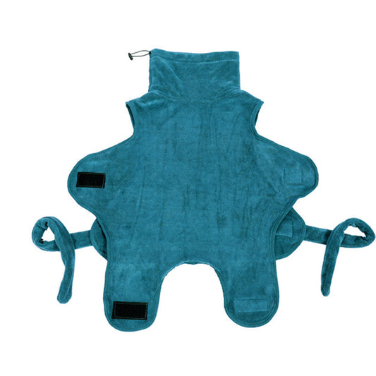 KFX-5300285 Quick-Drying Pet Bathrobe in Turquoise Green, Cotton and Polyester Blend