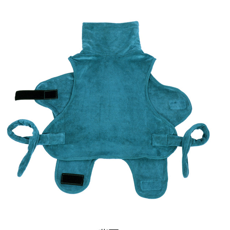KFX-5300285 Quick-Drying Pet Bathrobe in Turquoise Green, Cotton and Polyester Blend