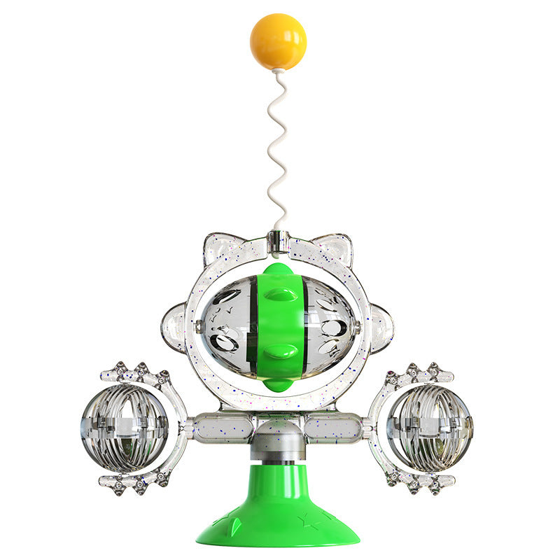 KFX-5301693 Colorful Cat Toy Pinwheel with Sucker and Leaky Ball