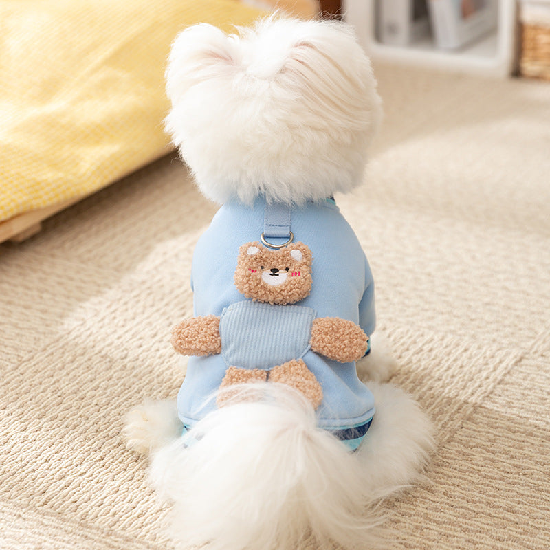KFX-5302461 Cozy Wool Dog Sweater with Cute Bear Details, Soft Pullover for Cool Weather