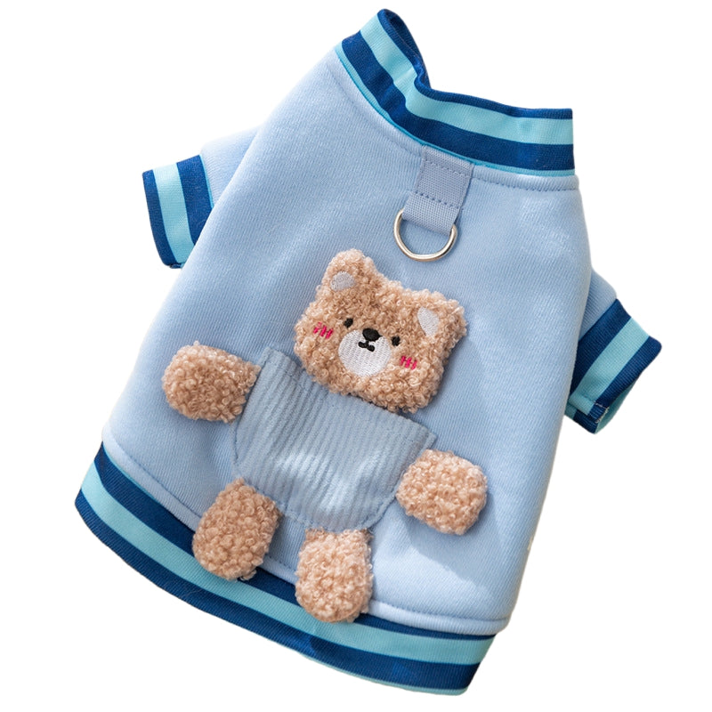 KFX-5302461 Cozy Wool Dog Sweater with Cute Bear Details, Soft Pullover for Cool Weather