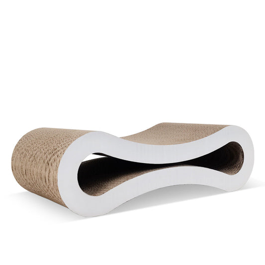 KFX-5303869 Large Eight-Shaped Cat Toy Made of Corrugated Paper in White and Black