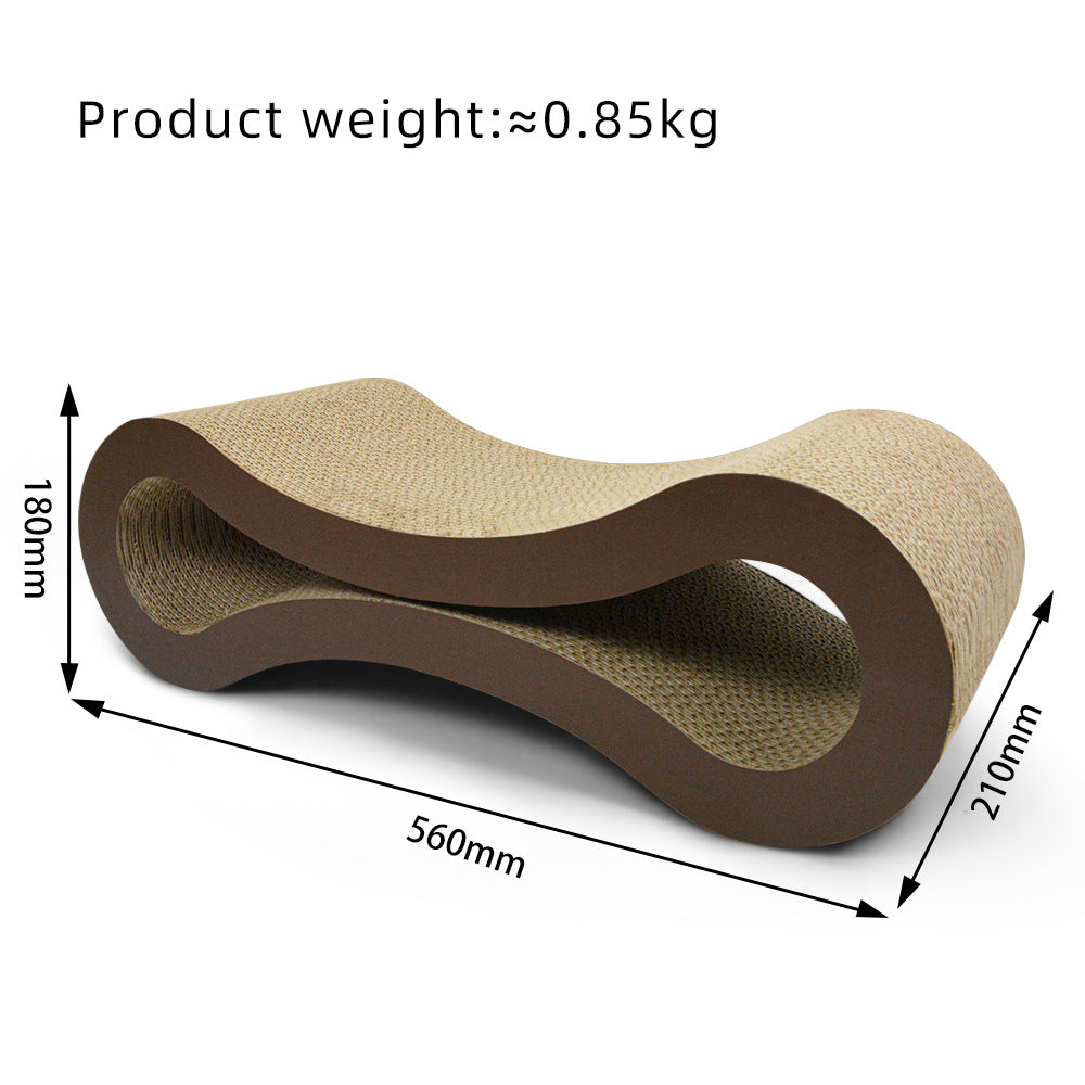 KFX-5303869 Large Eight-Shaped Cat Toy Made of Corrugated Paper in White and Black